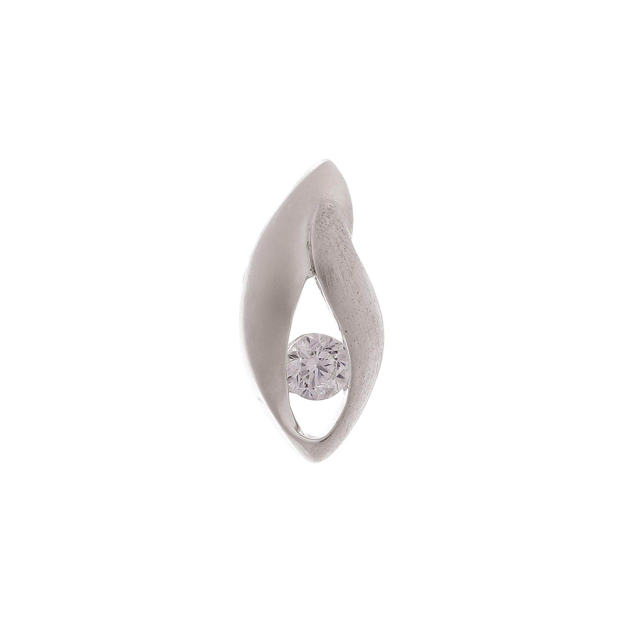 Rhodium Gaze Eye-Shaped Silver Earrings - Diavo Jewels