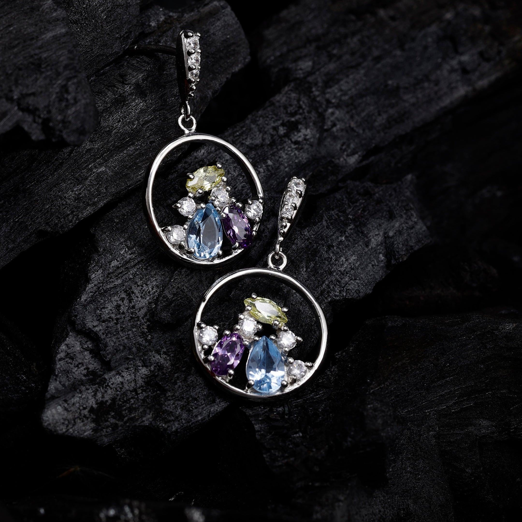 Loop of Jewels Silver Earrings - Diavo Jewels