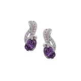 Amethyst Adorn Silver Earrings