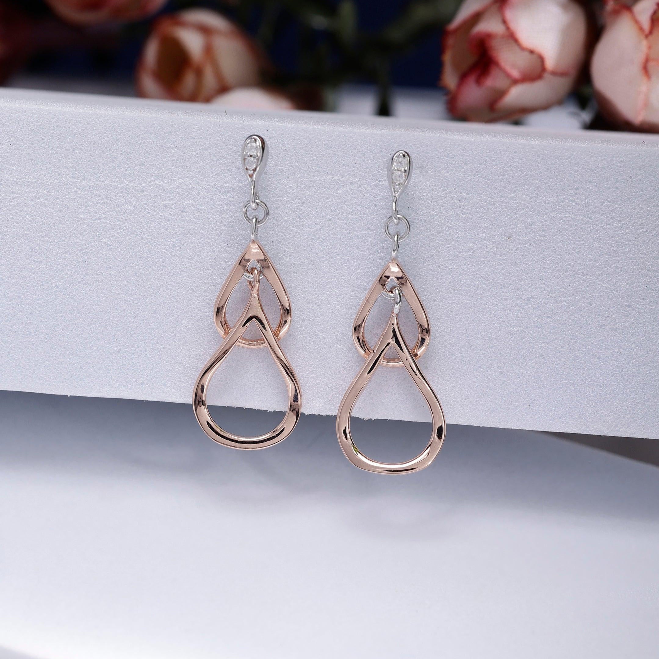 Duo-Drop Concordant Silver Earrings - Diavo Jewels
