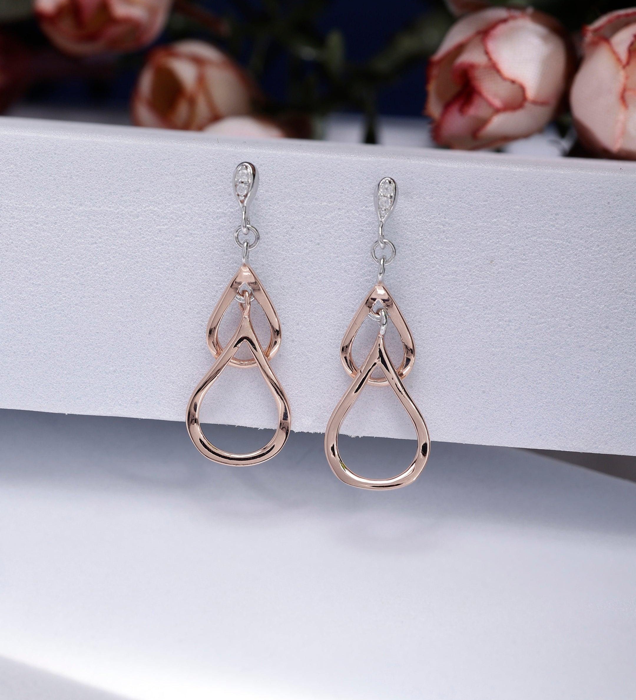 Duo-Drop Concordant Silver Earrings - Diavo Jewels