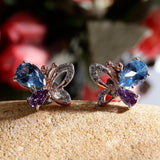 Colorful Flutter Silver Earrings - Diavo Jewels