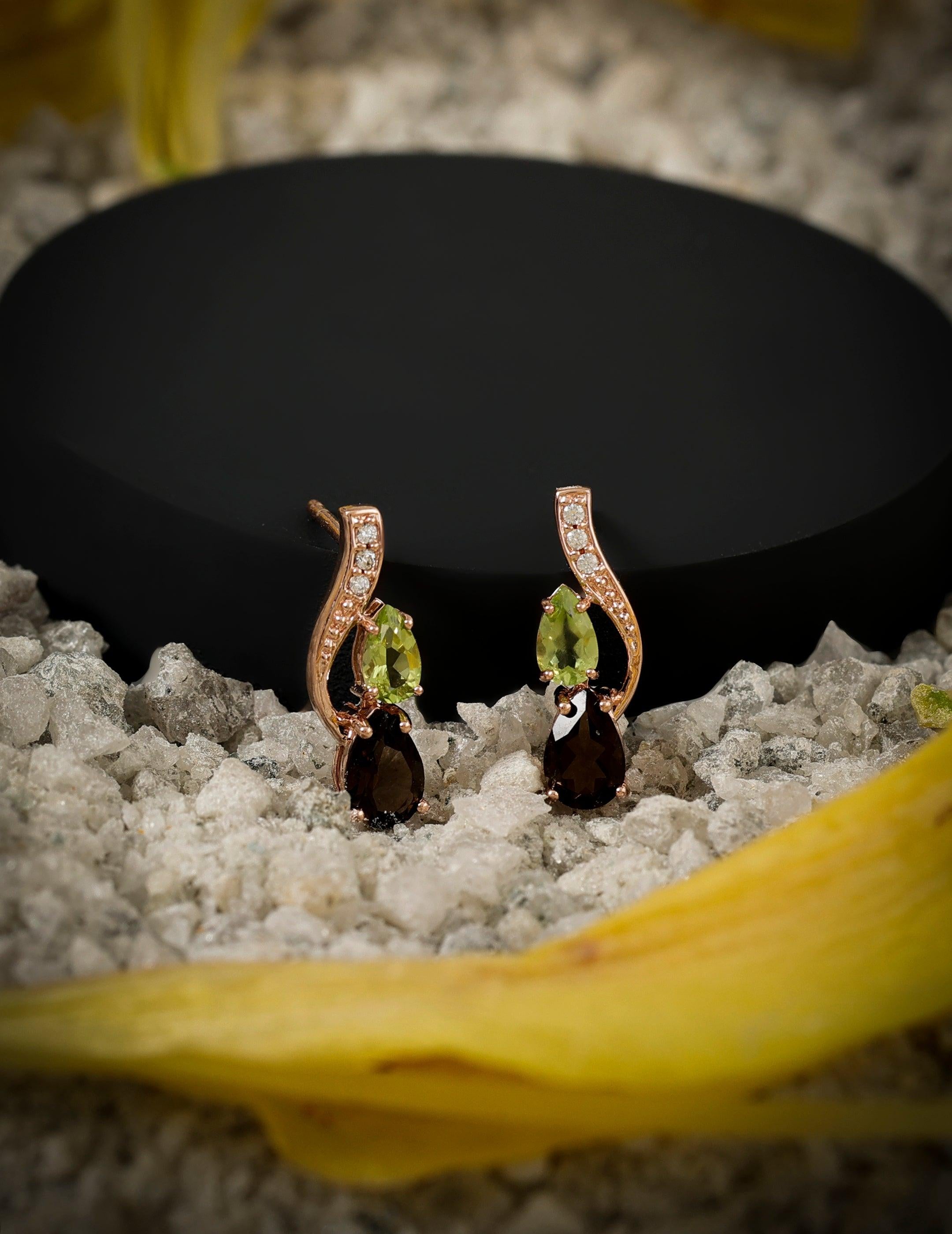 Peridot Charisma Silver Dangles - Diavo Jewels