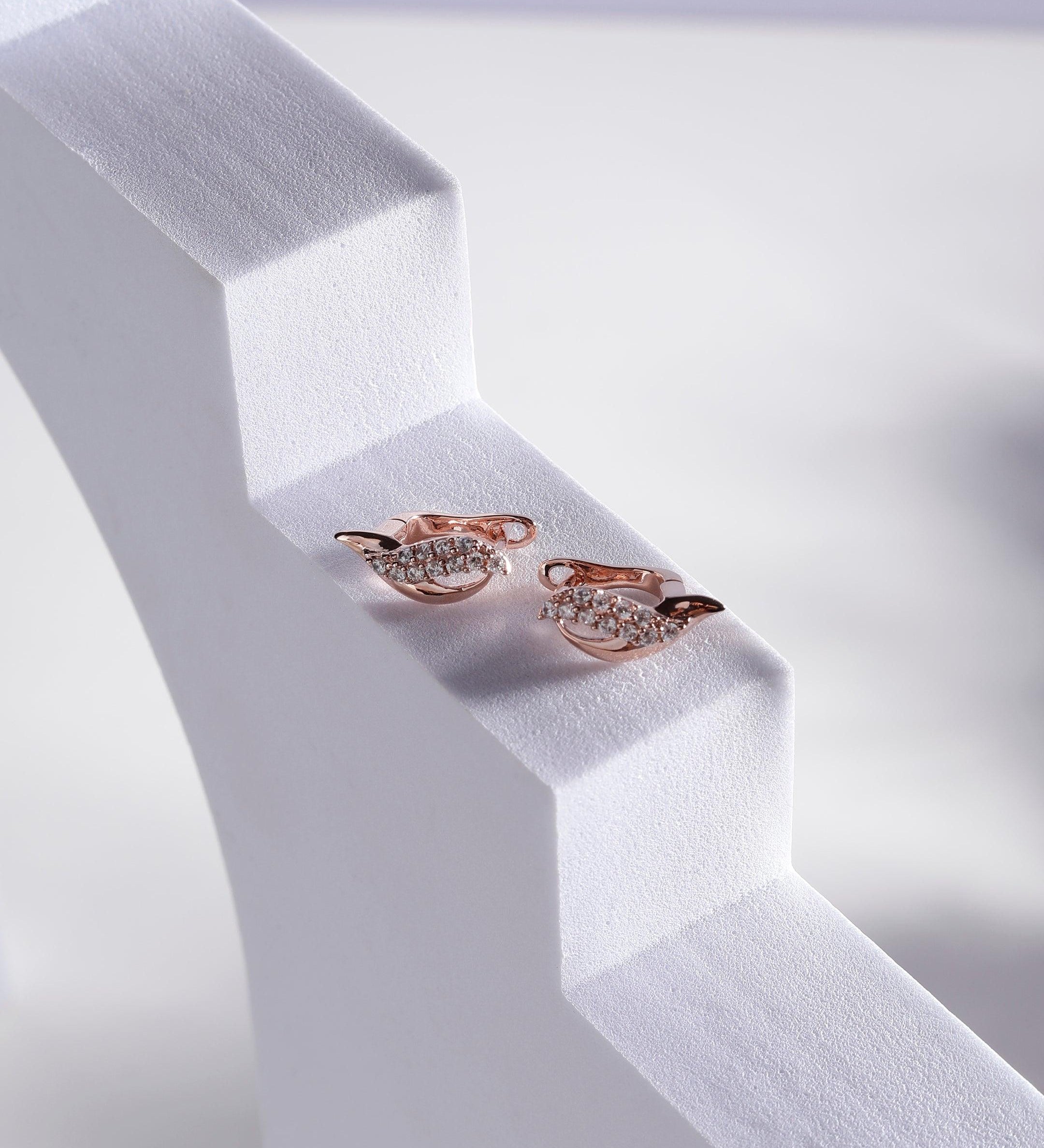 Rose Gold Plated Seashell Silver Earrings - Diavo Jewels