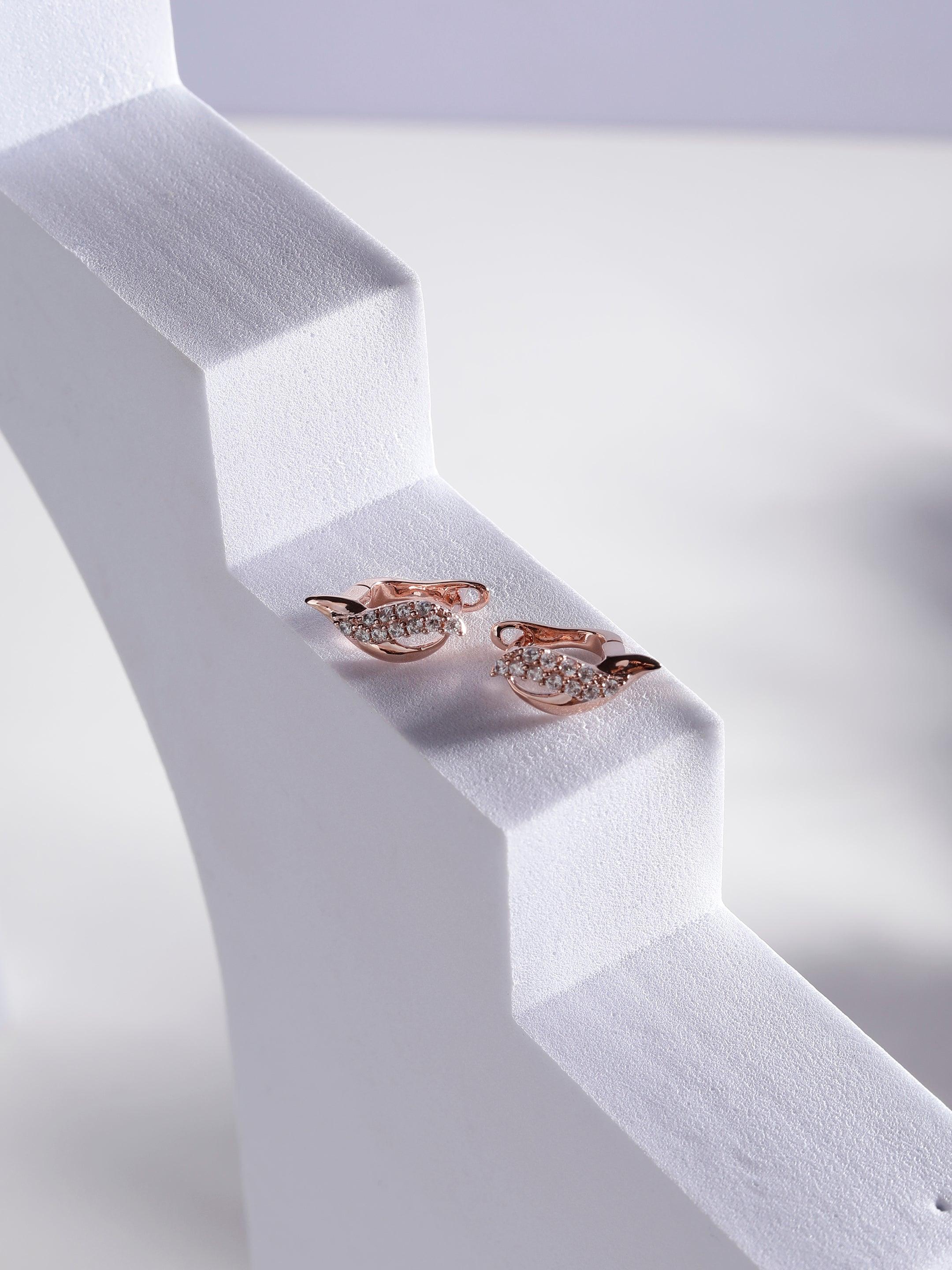 Rose Gold Plated Seashell Silver Earrings - Diavo Jewels