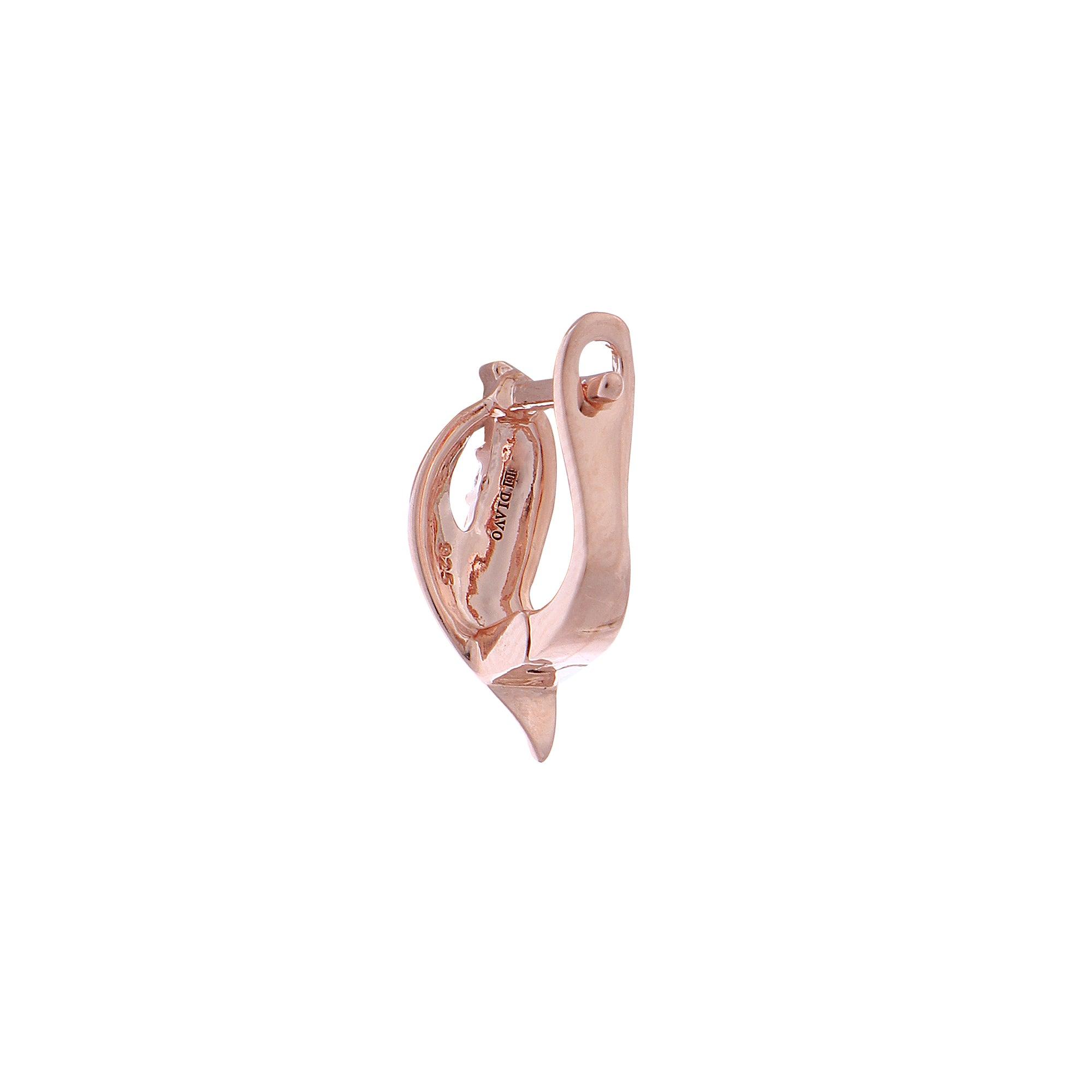 Rose Gold Plated Seashell Silver Earrings - Diavo Jewels