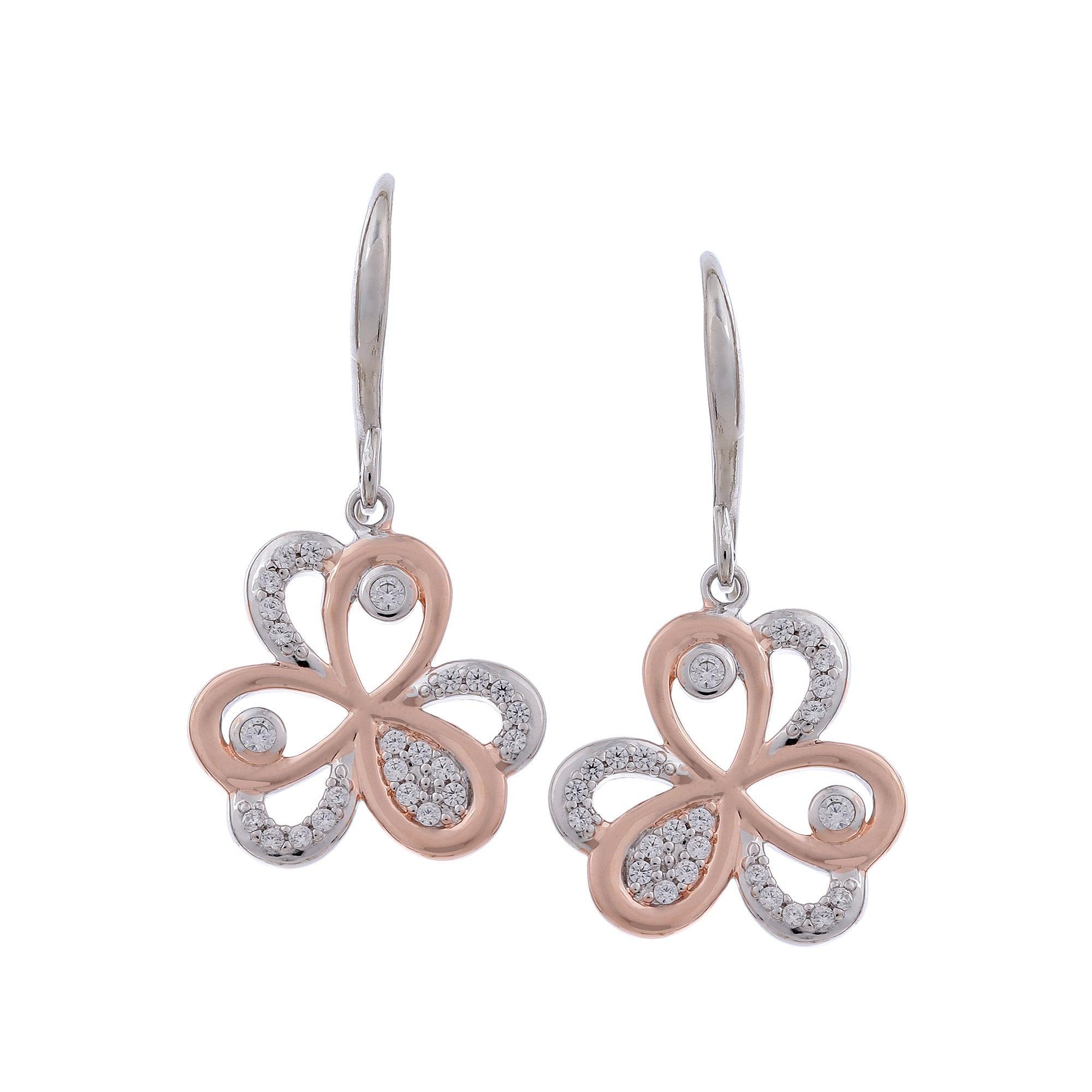 Lucky Omen Dual-Tone Silver Earrings - Diavo Jewels