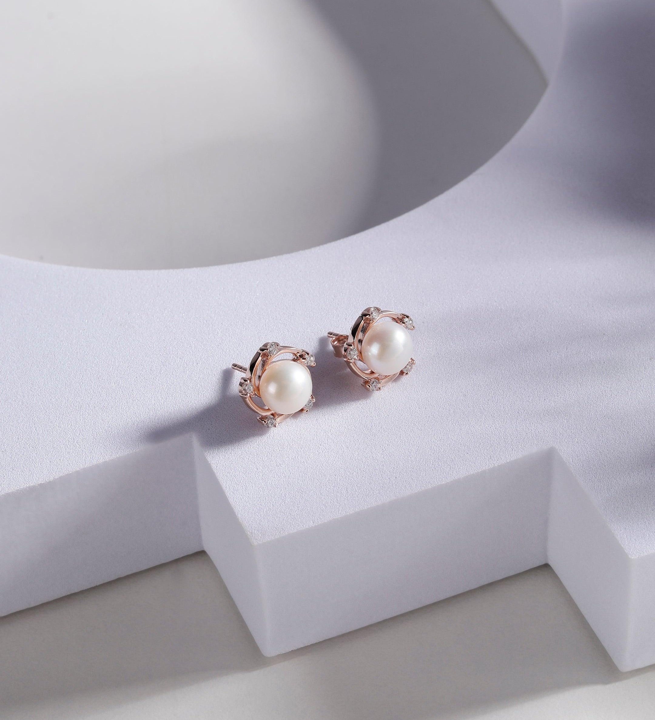 Blossom Arch Pearl Silver Earrings