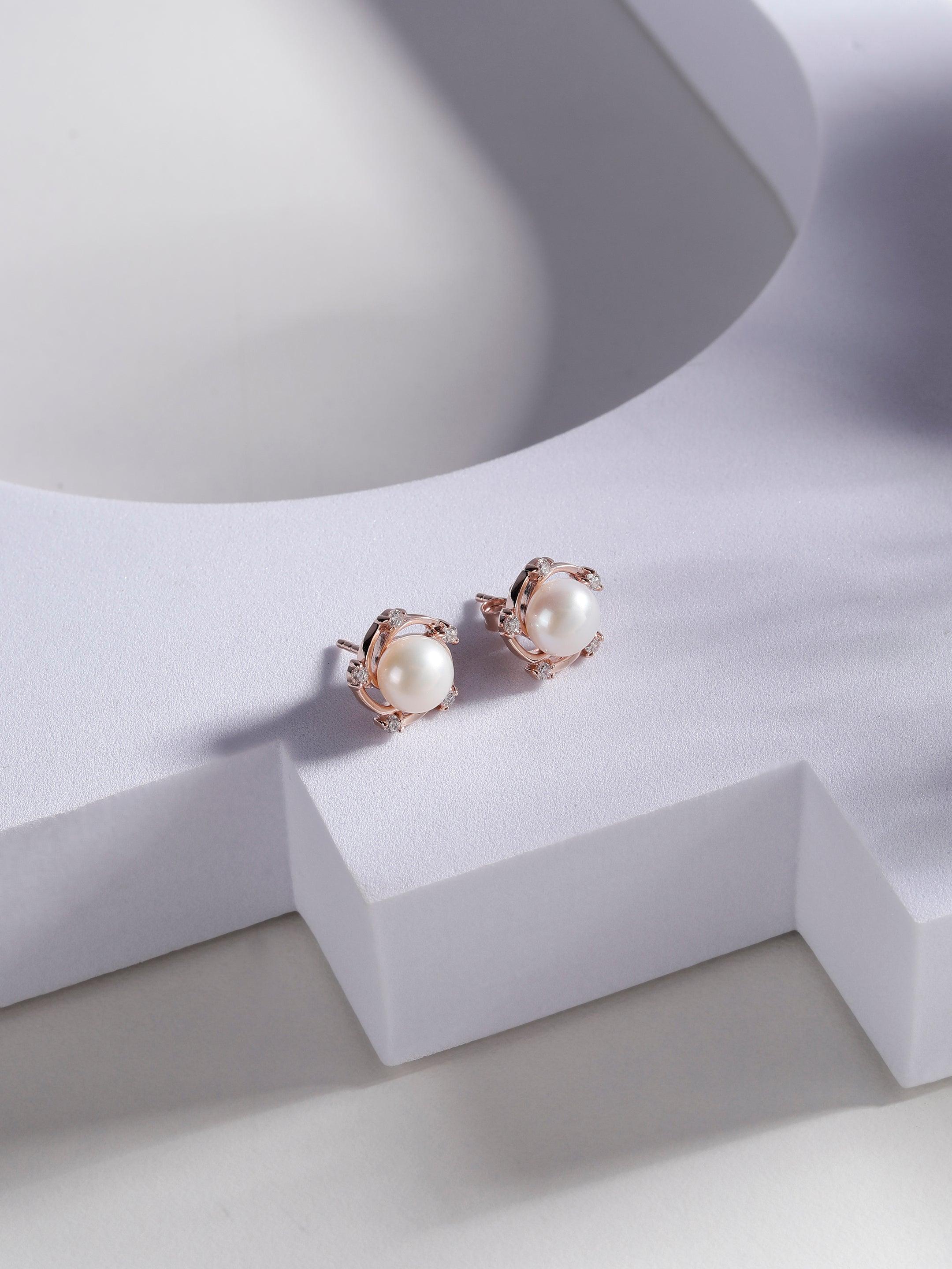 Blossom Arch Pearl Silver Earrings