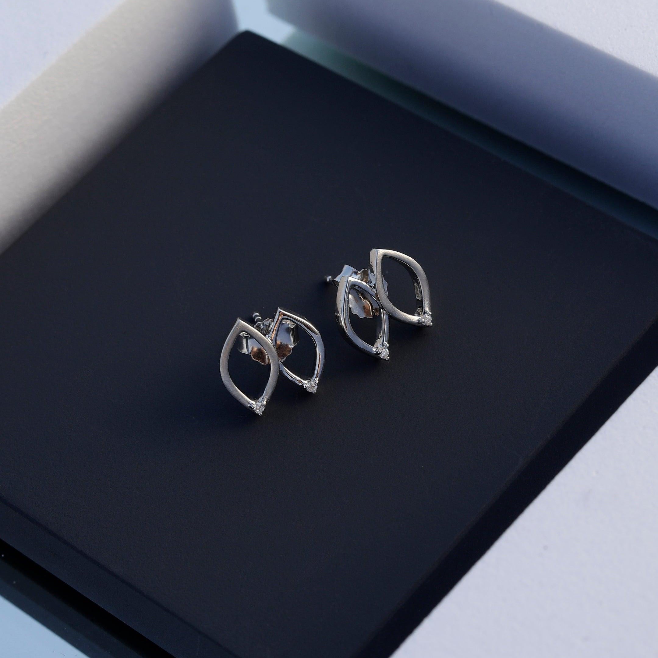 Twin Cubic Silver Earrings - Diavo Jewels