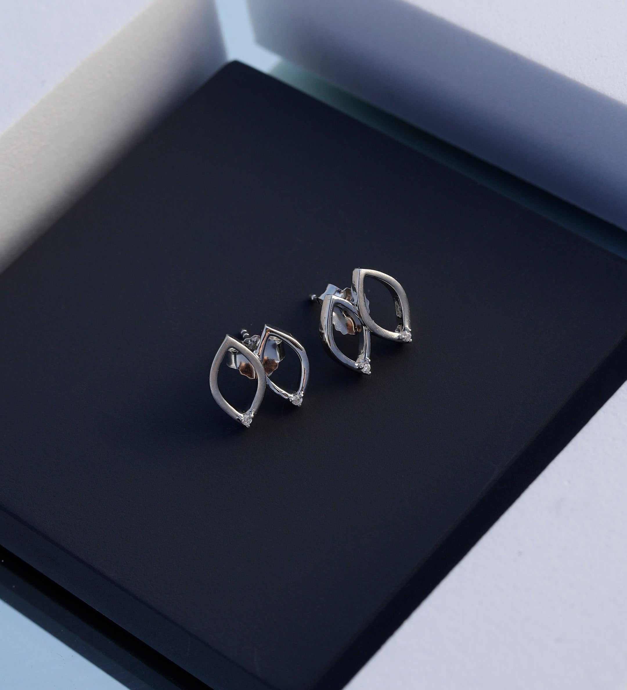 Twin Cubic Silver Earrings - Diavo Jewels