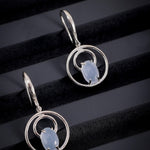 Moonstone Drop Silver Earrings - Diavo Jewels