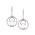 Moonstone Drop Silver Earrings - Diavo Jewels