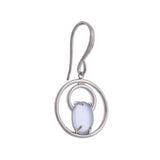 Moonstone Drop Silver Earrings - Diavo Jewels