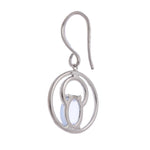 Moonstone Drop Silver Earrings - Diavo Jewels