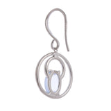 Moonstone Drop Silver Earrings - Diavo Jewels