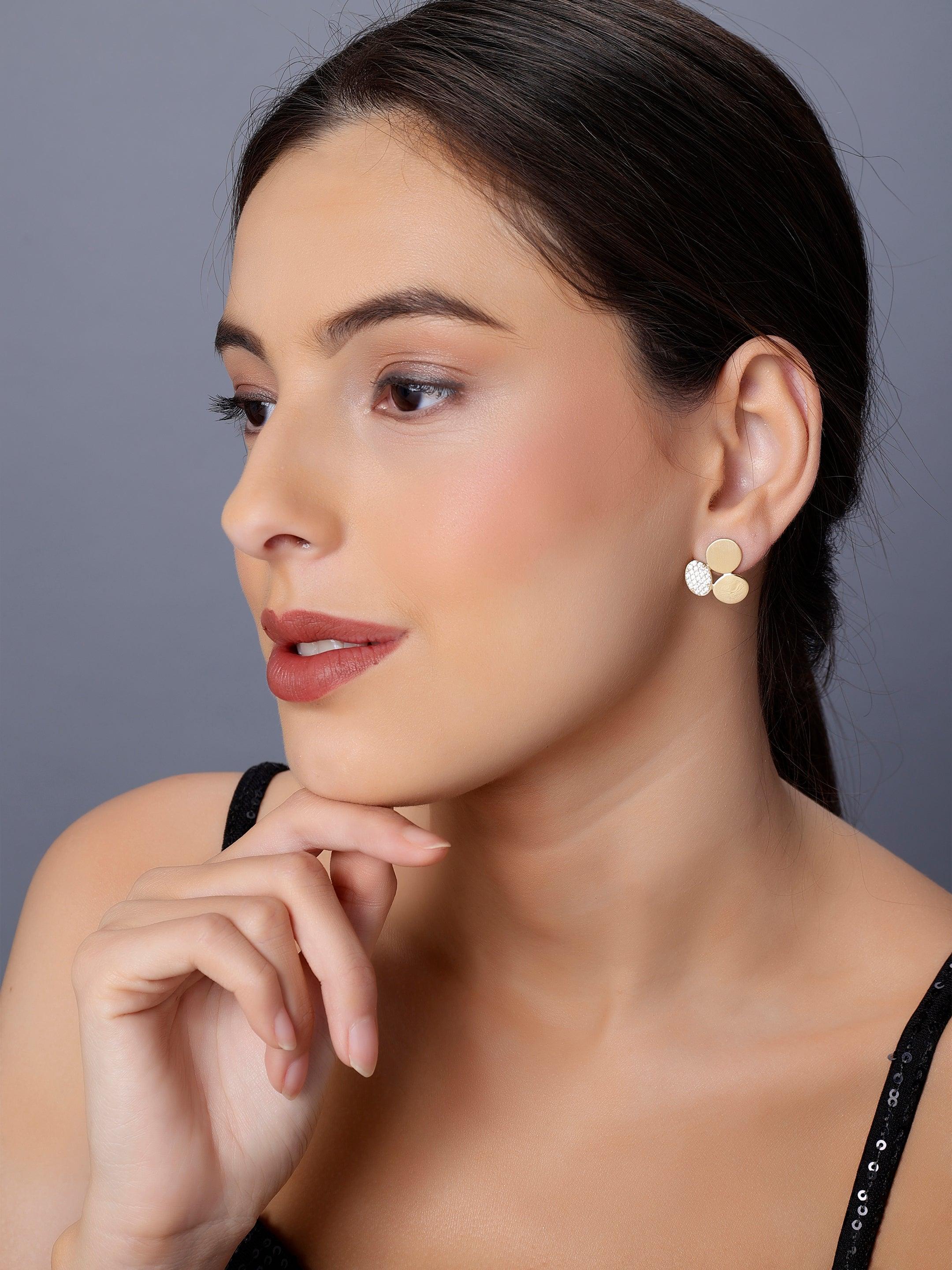 Gilded Trio Silver Earrings - Diavo Jewels