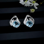 Sky Blue Topaz Chic Silver Earrings - Diavo Jewels