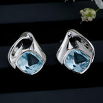 Sky Blue Topaz Chic Silver Earrings - Diavo Jewels