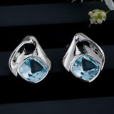 Sky Blue Topaz Chic Silver Earrings - Diavo Jewels