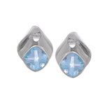 Sky Blue Topaz Chic Silver Earrings - Diavo Jewels