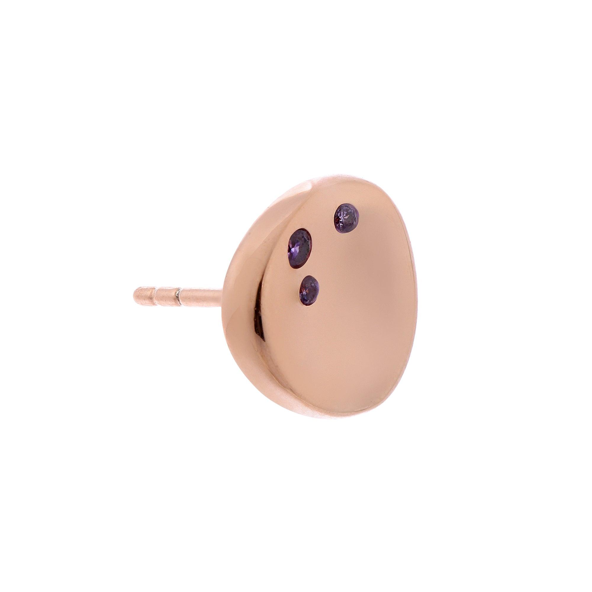 Dreamy Pebble Amethyst Silver Studs - Diavo Jewels