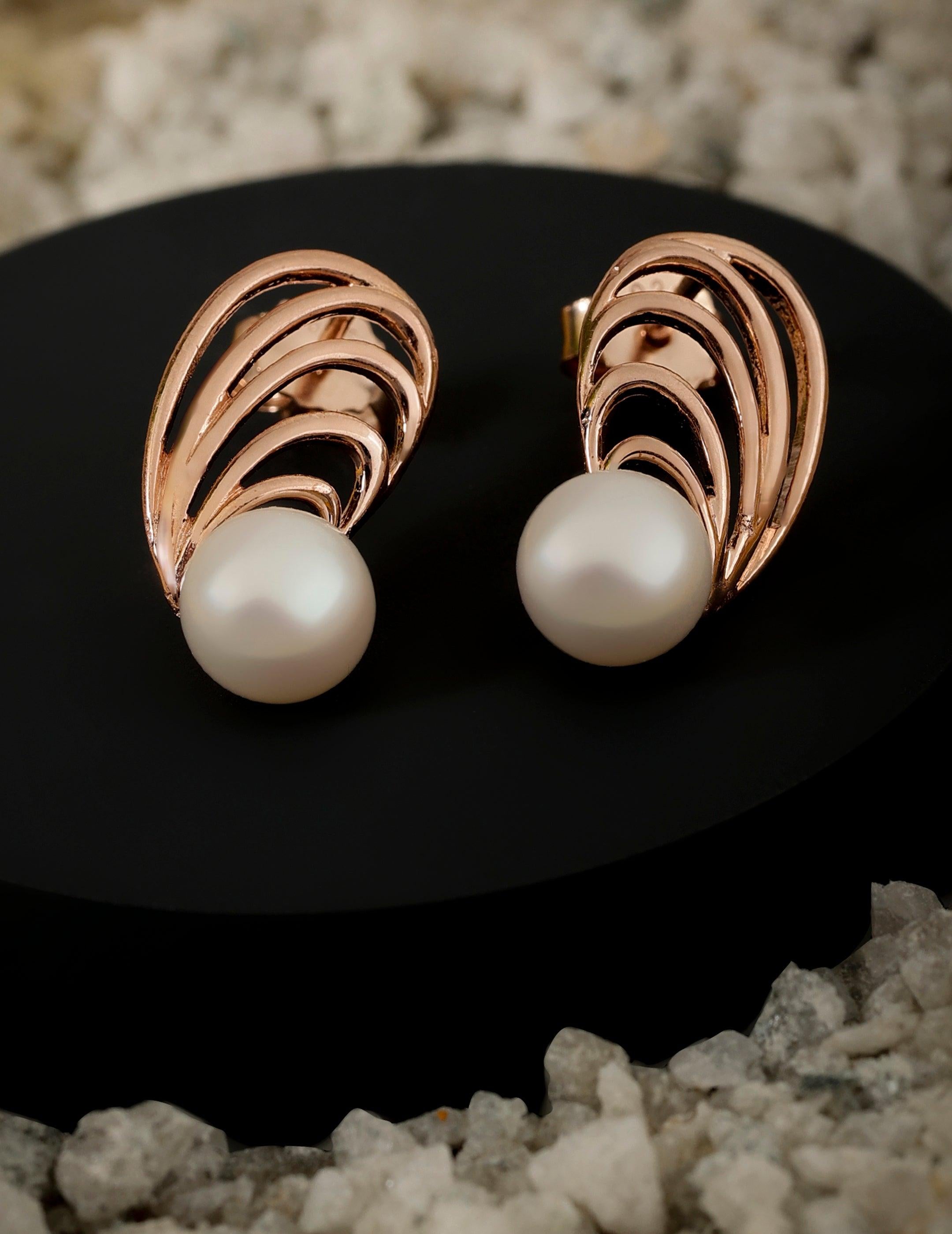 Spring Symphony Pearl Silver Earrings - Diavo Jewels