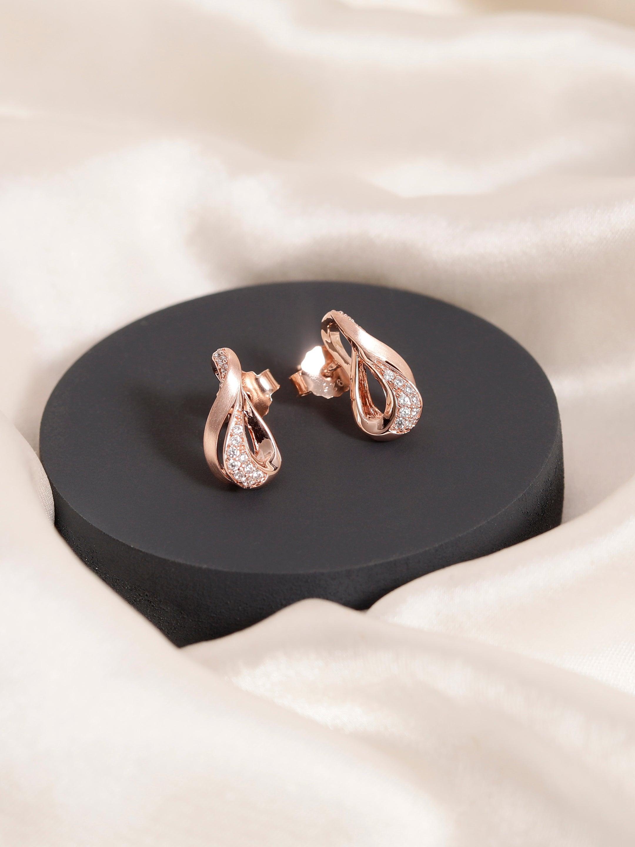 Cubic Curl Silver Earrings - Diavo Jewels