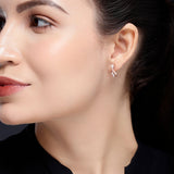 Cubic Curl Silver Earrings - Diavo Jewels