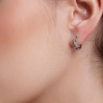 Sculpted Huggie Silver Earrings - Diavo Jewels