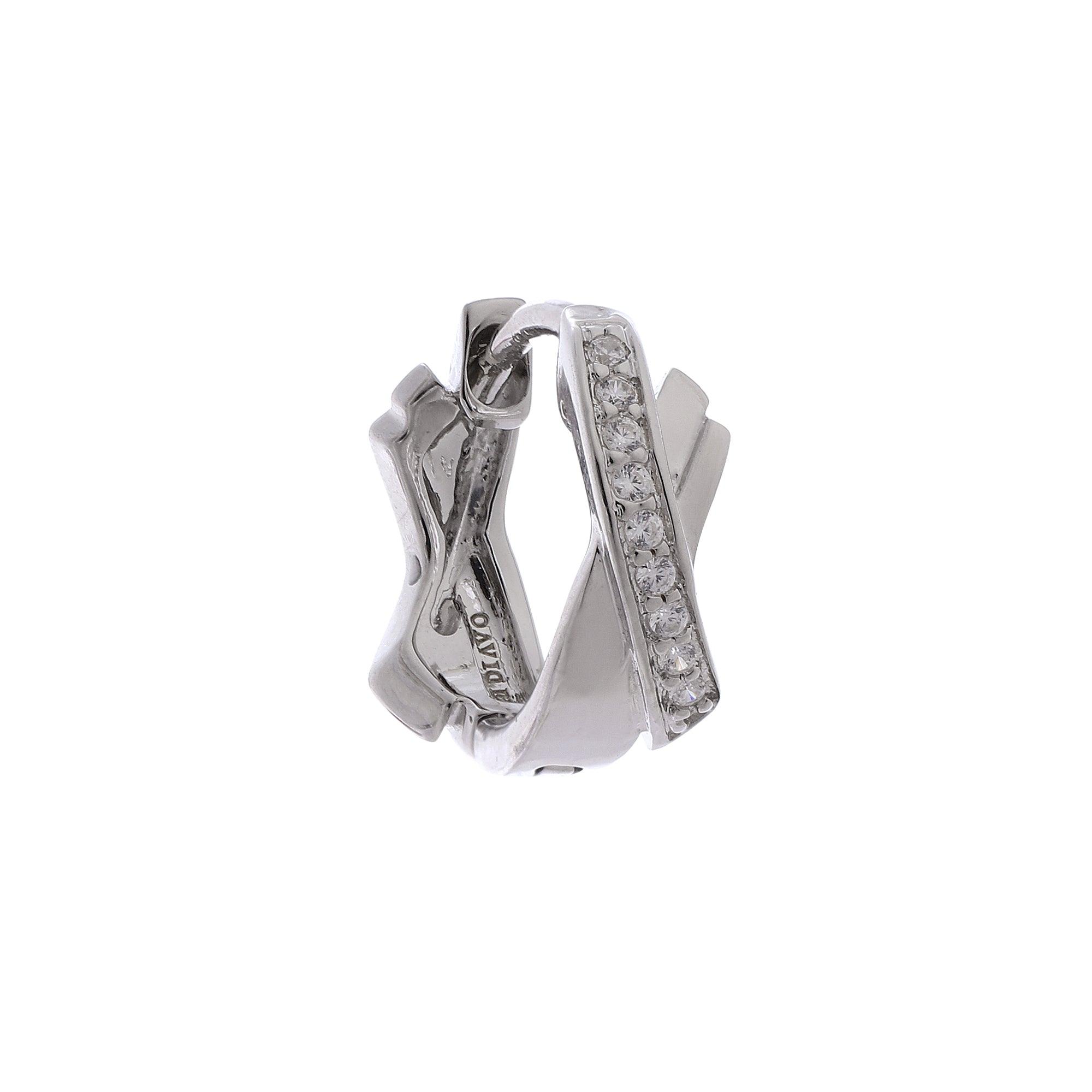 Sculpted Huggie Silver Earrings - Diavo Jewels