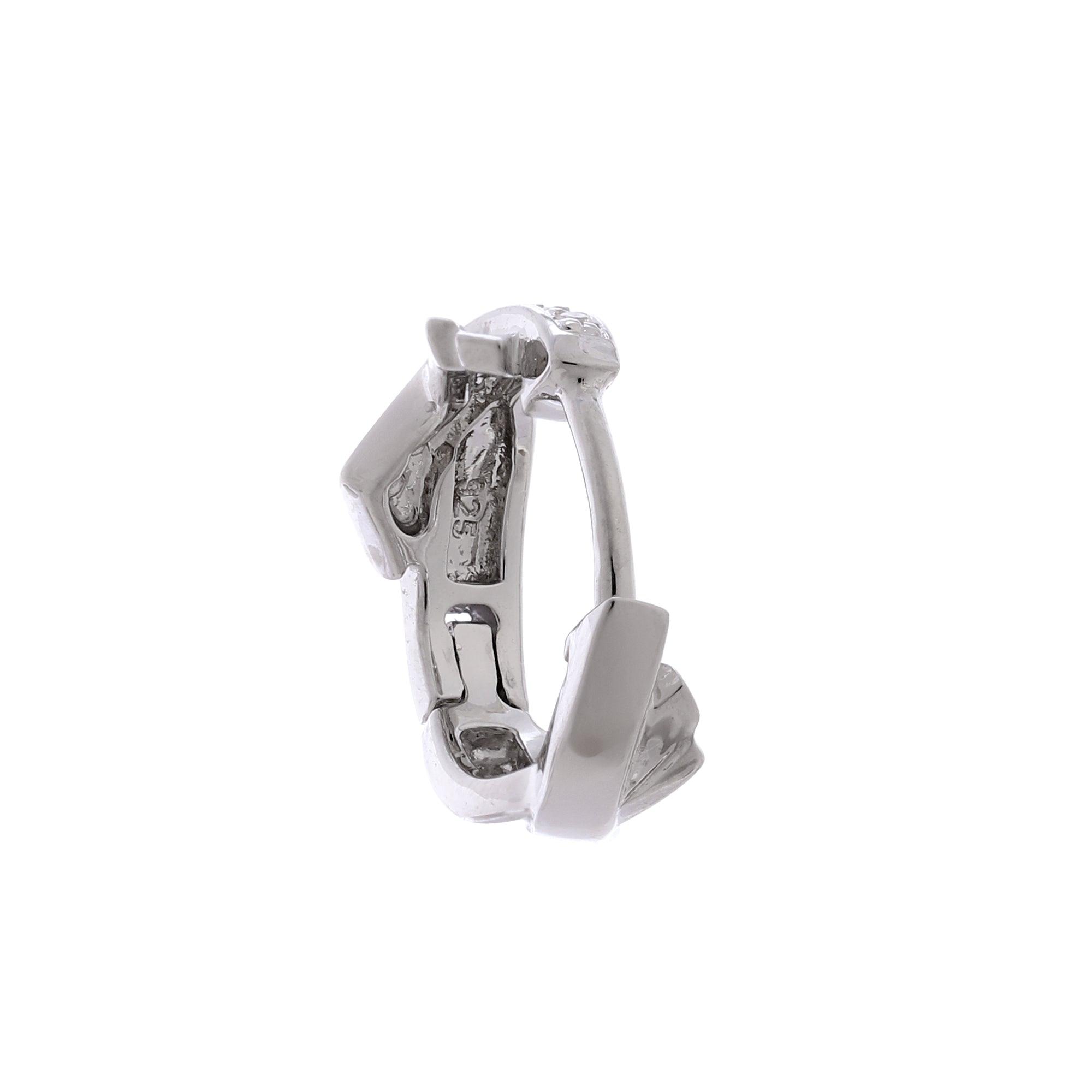 Sculpted Huggie Silver Earrings - Diavo Jewels