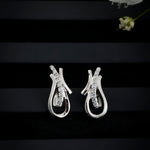 Czara Paisley Rhodium Plated Silver Earrings - Diavo Jewels