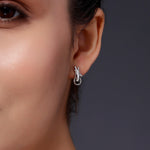 Czara Paisley Rhodium Plated Silver Earrings - Diavo Jewels