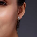 Czara Paisley Rhodium Plated Silver Earrings