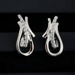 Czara Paisley Rhodium Plated Silver Earrings - Diavo Jewels