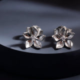 Floral Finesse Silver Earrings - Diavo Jewels