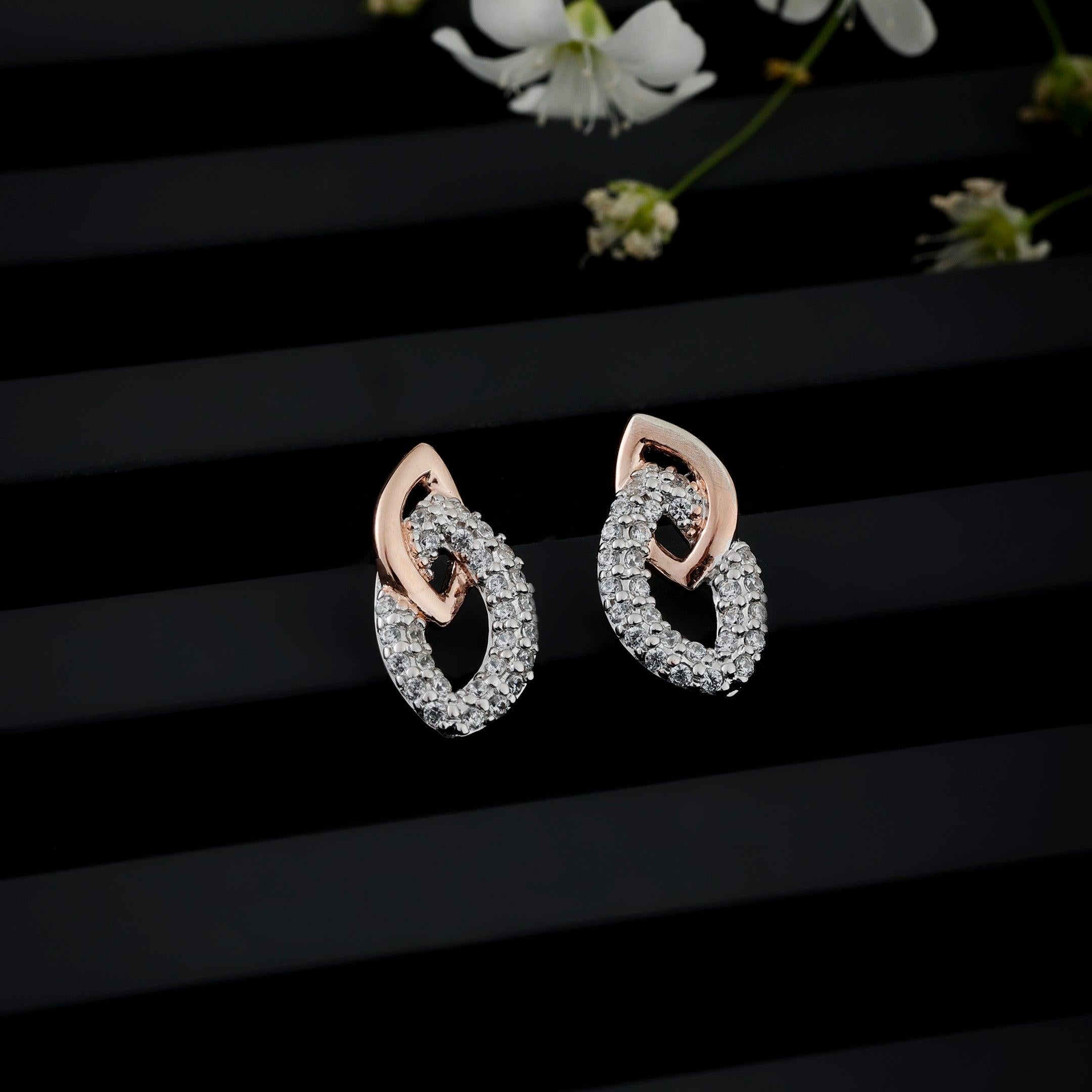 Iridescent Gaze Silver Earrings - Diavo Jewels