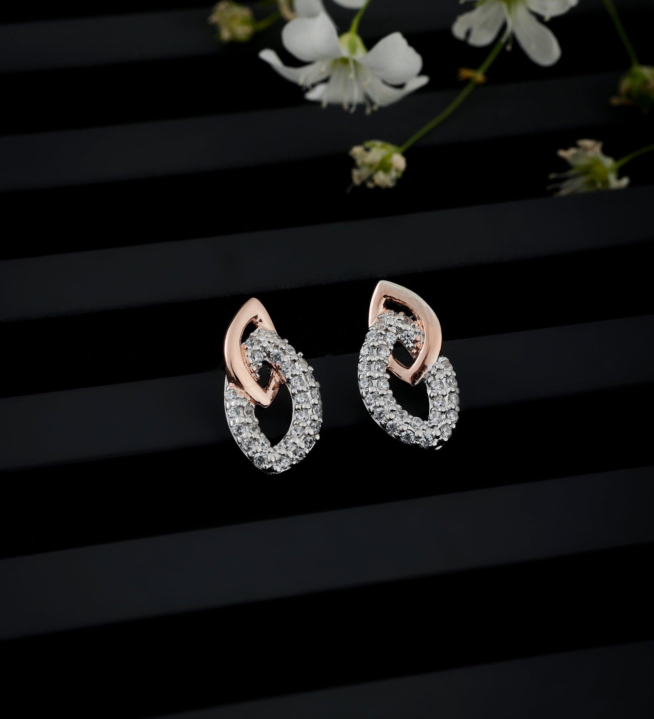 Iridescent Gaze Silver Earrings - Diavo Jewels