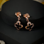 Zirconia Floral Silver Earrings - Diavo Jewels