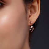 Zirconia Floral Silver Earrings - Diavo Jewels