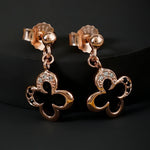 Zirconia Floral Silver Earrings - Diavo Jewels