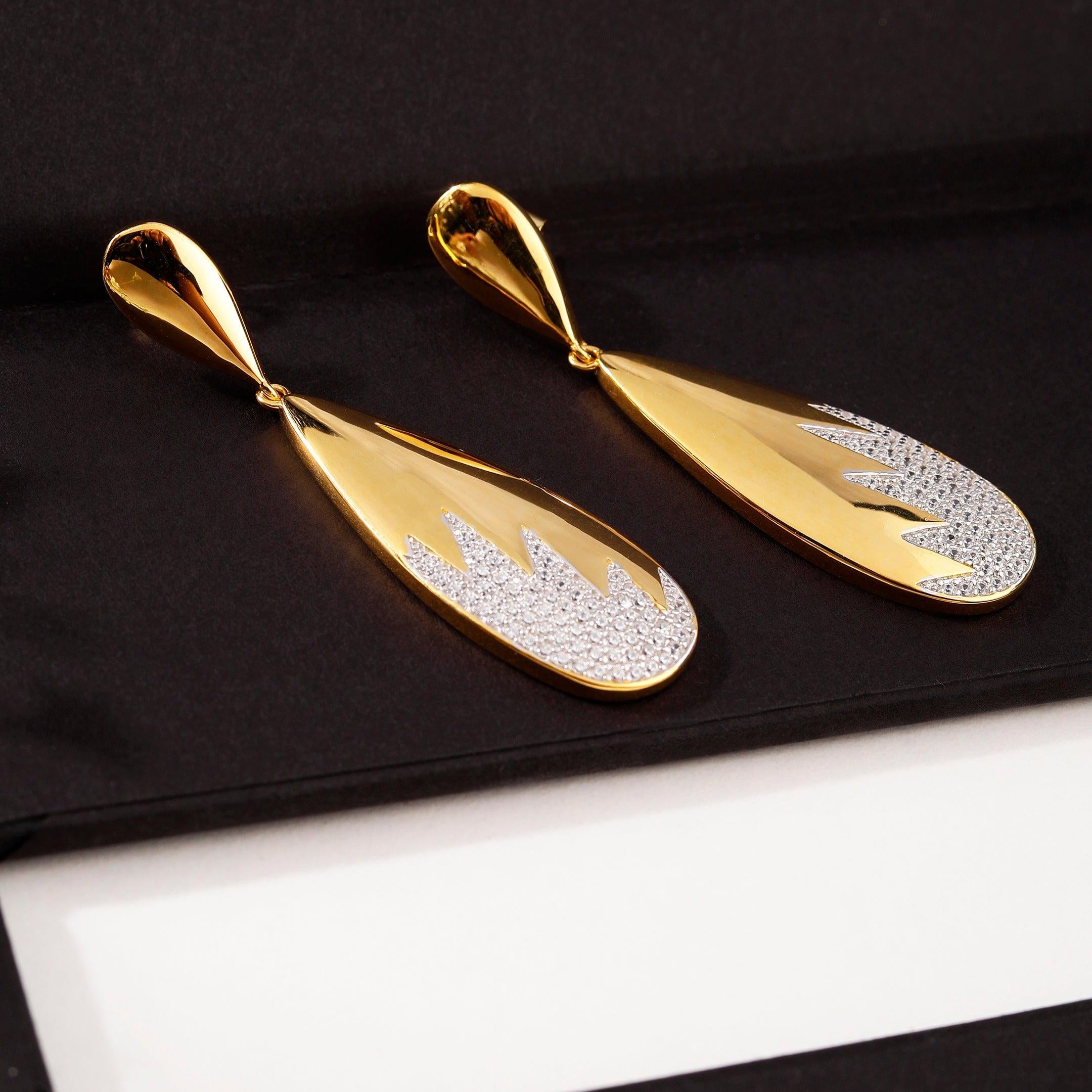 Fervent Flames Silver Drop Earrings - Diavo Jewels