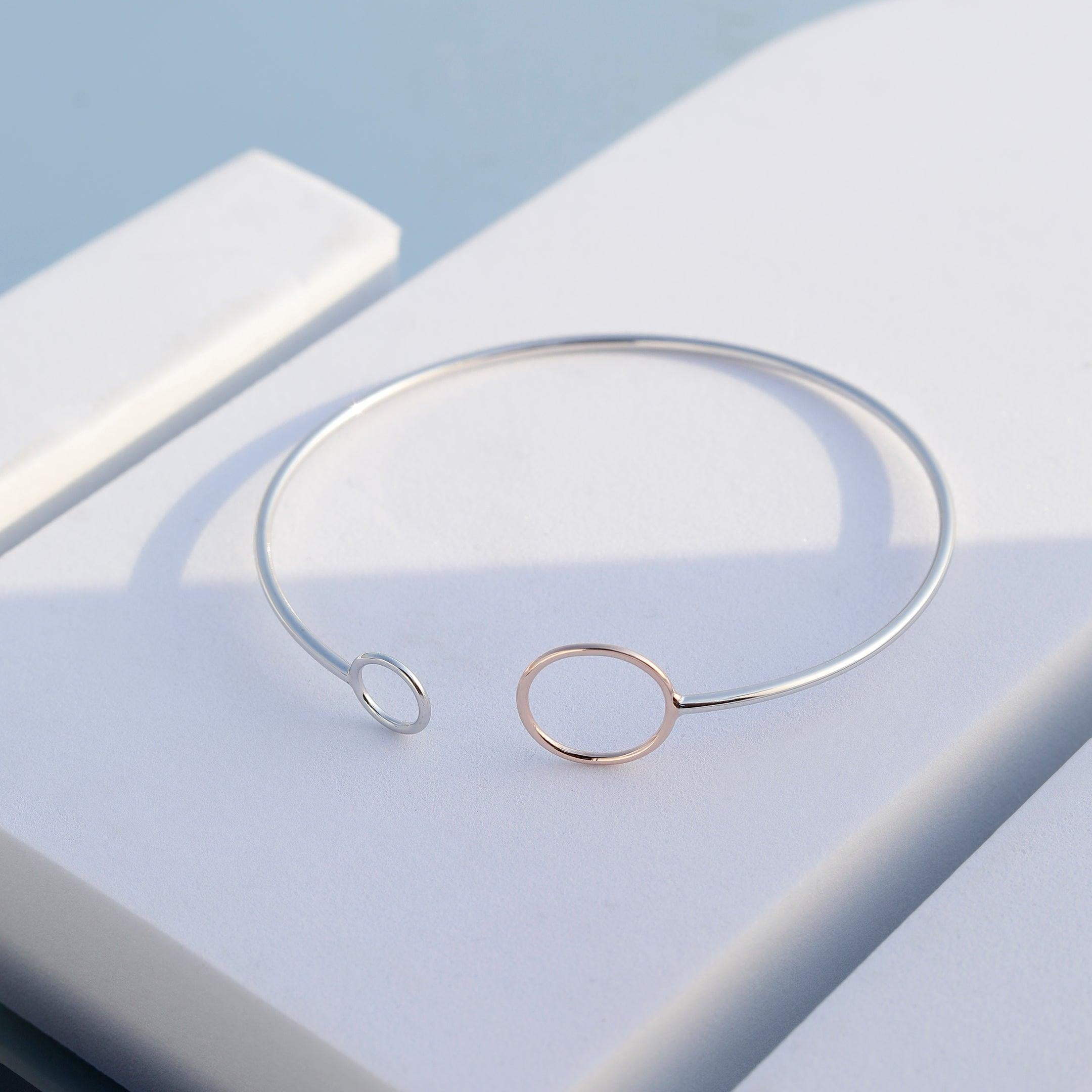 Contemporary Loops Silver Bangle - Diavo Jewels