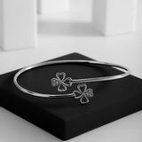 Heart Petals CZ Silver Bangle - Diavo Jewels