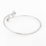 Heart Petals CZ Silver Bangle - Diavo Jewels