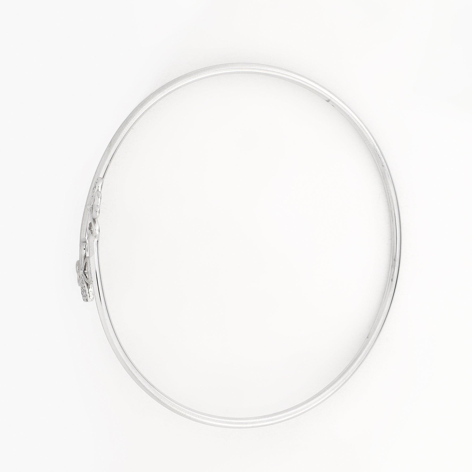 Heart Petals CZ Silver Bangle - Diavo Jewels