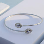 Tanzanite Gaze Silver Bangle - Diavo Jewels