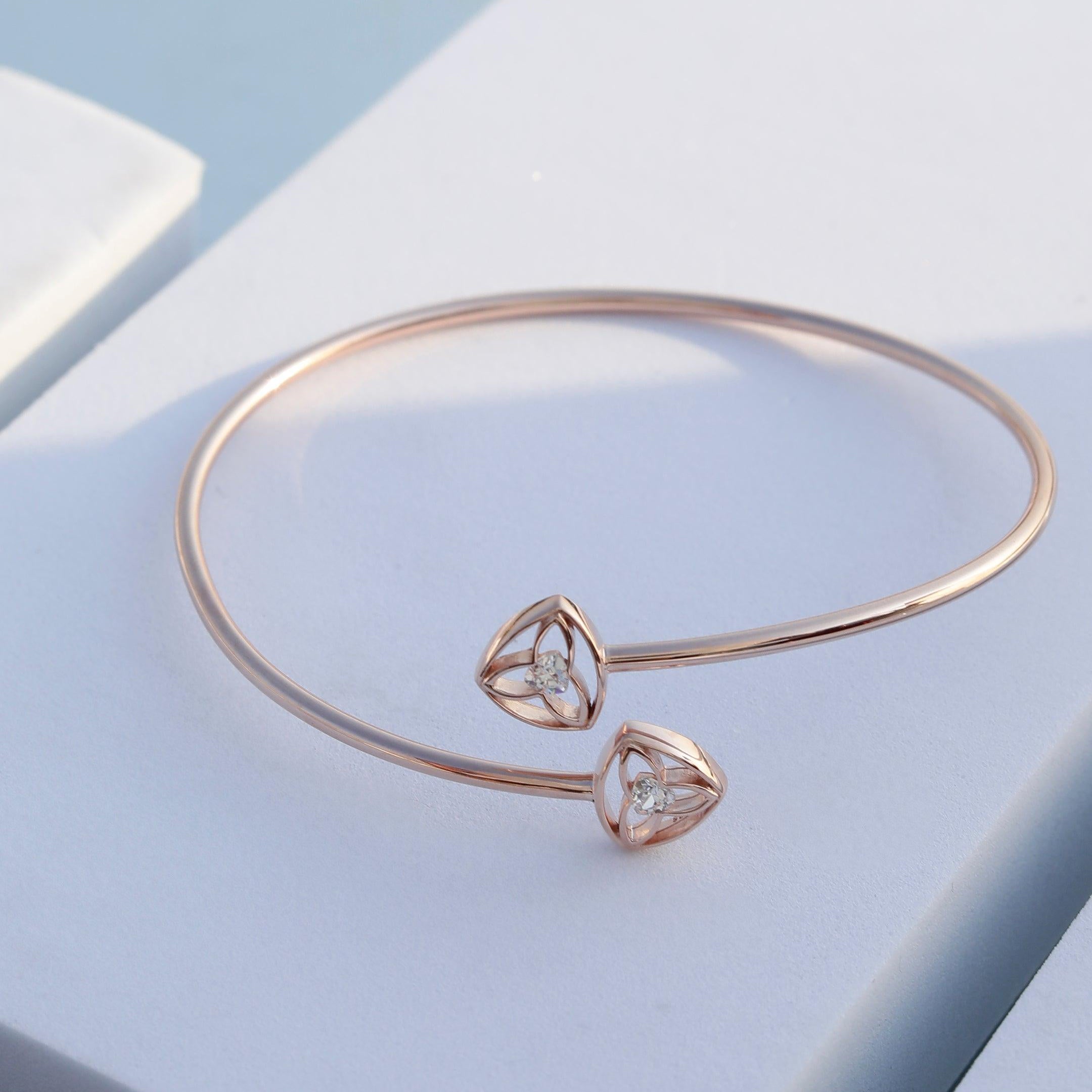 Petite Starlet Sterling Silver Bangle - Diavo Jewels