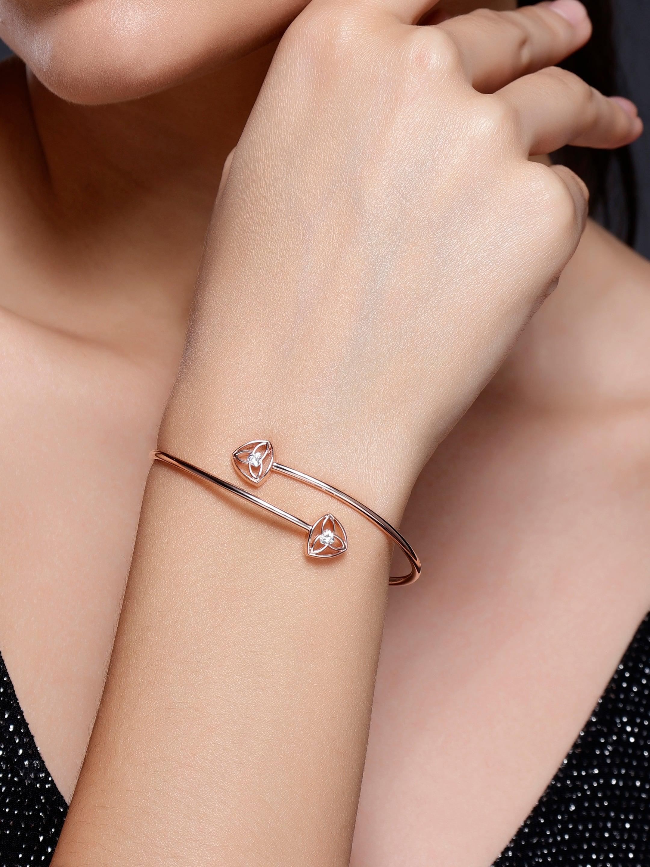 Petite Starlet Sterling Silver Bangle - Diavo Jewels